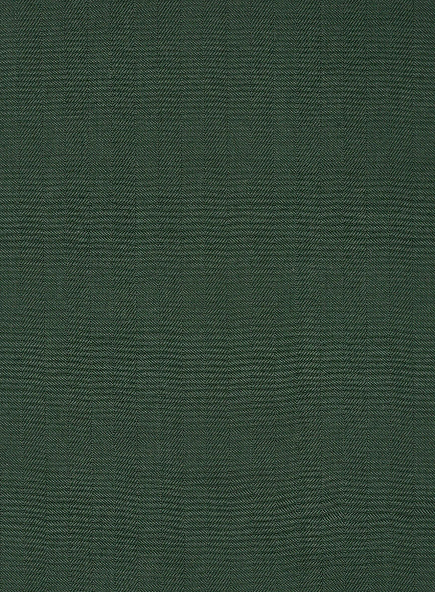 Elite Green Herringbone Cotton Shirt - Image 5
