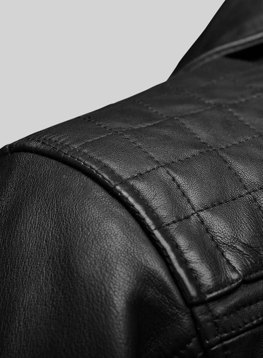 Emberstrike Black Biker Leather Jacket - Image 3