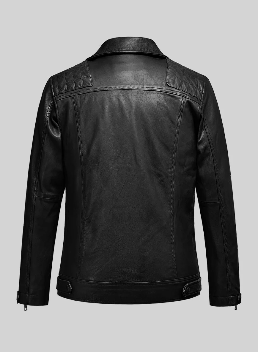 Emberstrike Black Biker Leather Jacket - Image 6