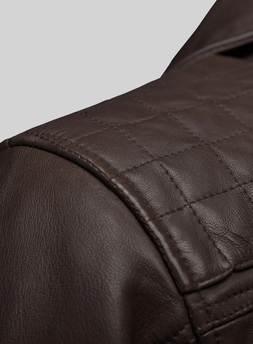 Emberstrike Brown Biker Leather Jacket - Image 3