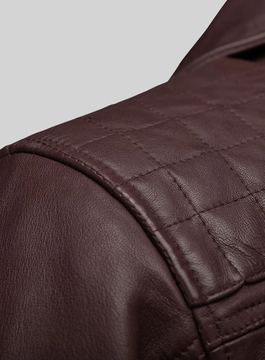 Emberstrike Burgundy Biker Leather Jacket - Image 3