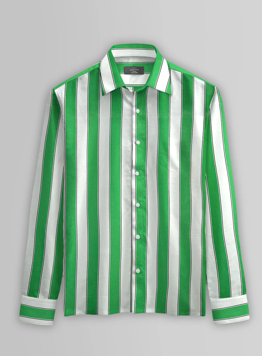 Emerald Band Cotton Shirt - Image 3