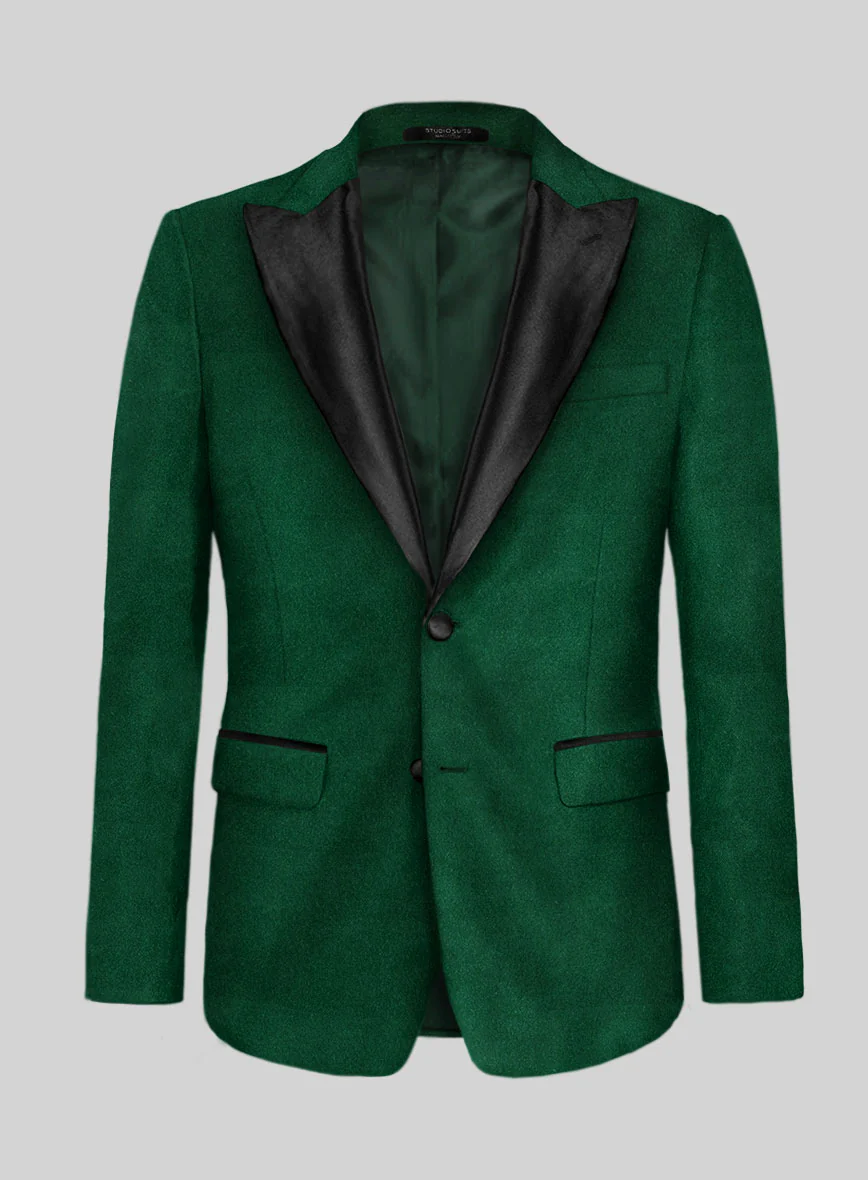 Emerald Green Velvet Tuxedo Suit - Image 4