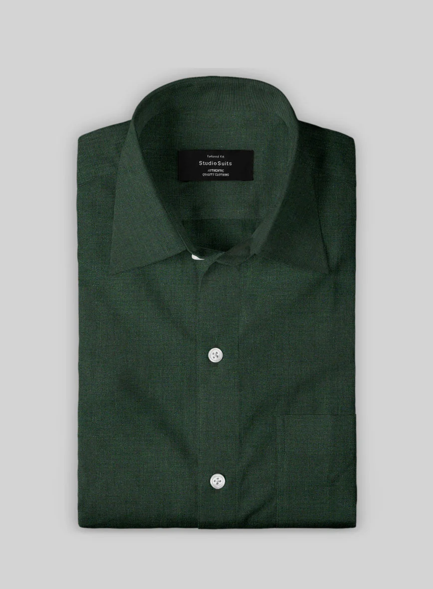Emerald Noir Twill Cotton Shirt - Image 2