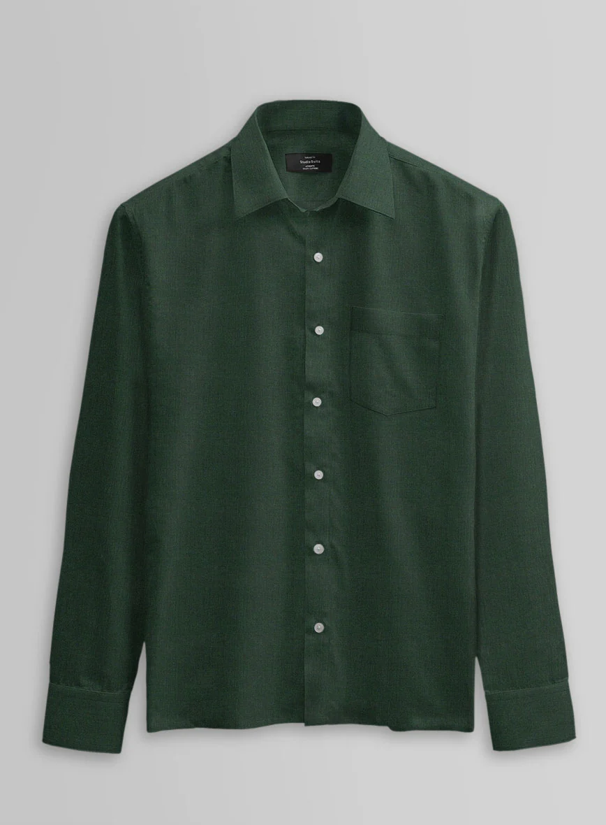 Emerald Noir Twill Cotton Shirt - Image 3