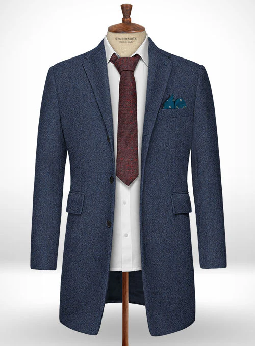 Empire Blue Tweed Overcoat - Image 3