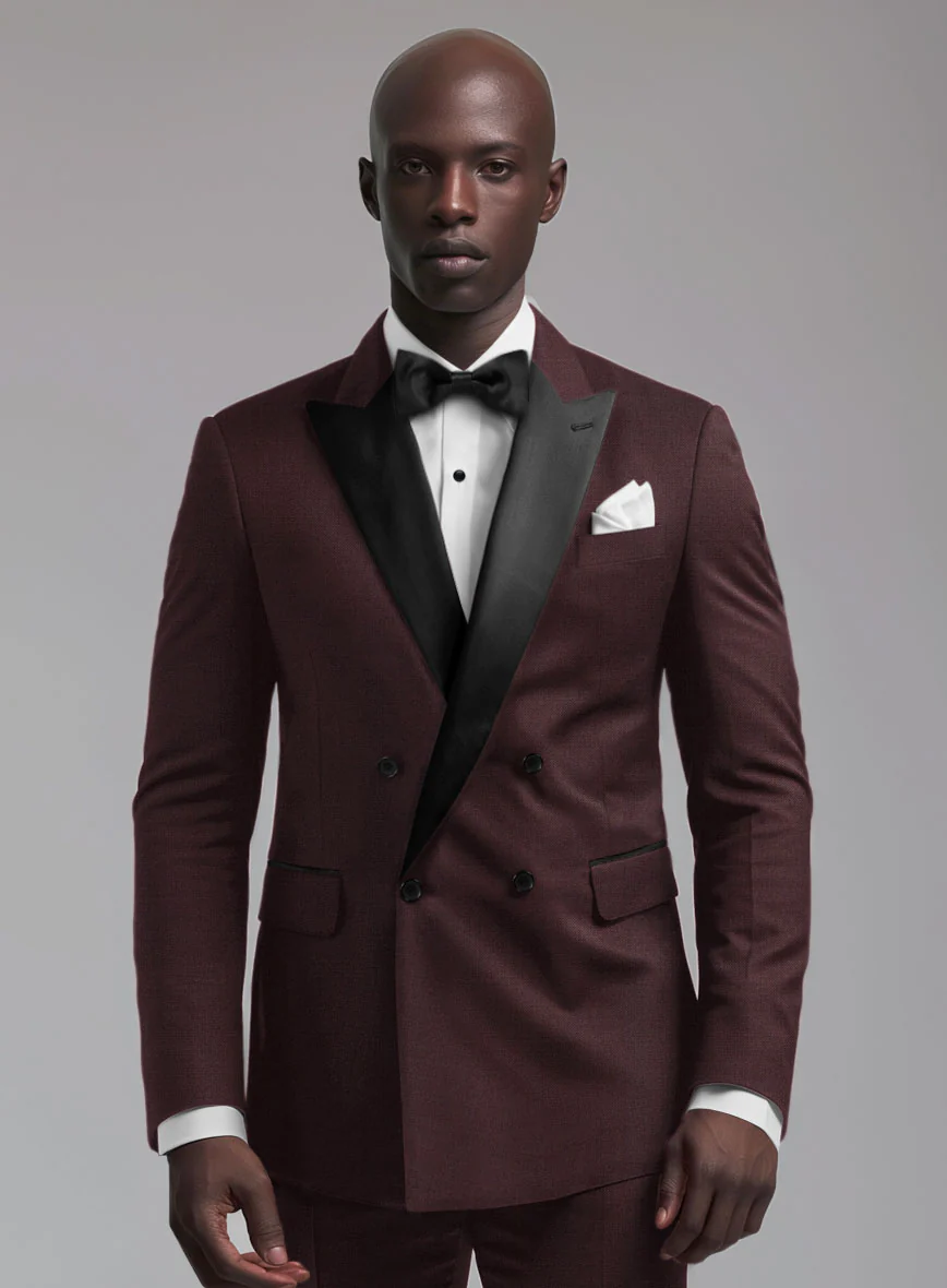 Enigma Wine Double Breasted Tuxedo Suit - Image 4