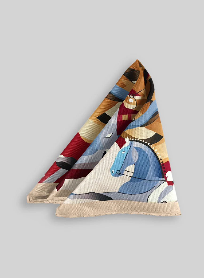 Equestrian Silk Pocket Square - Image 2