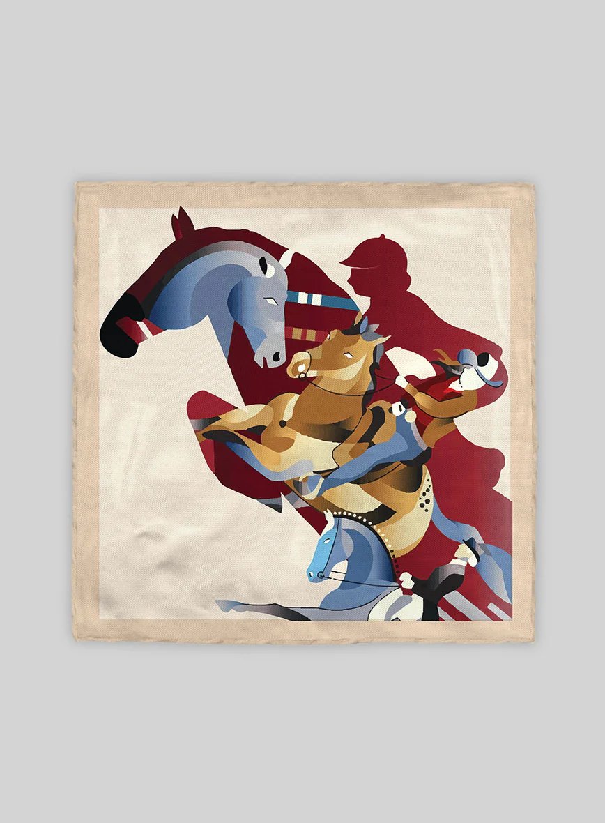 Equestrian Silk Pocket Square - Image 3