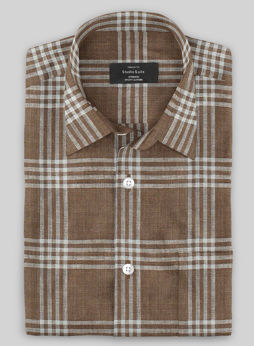 Esar Checks Linen Shirt - Image 2