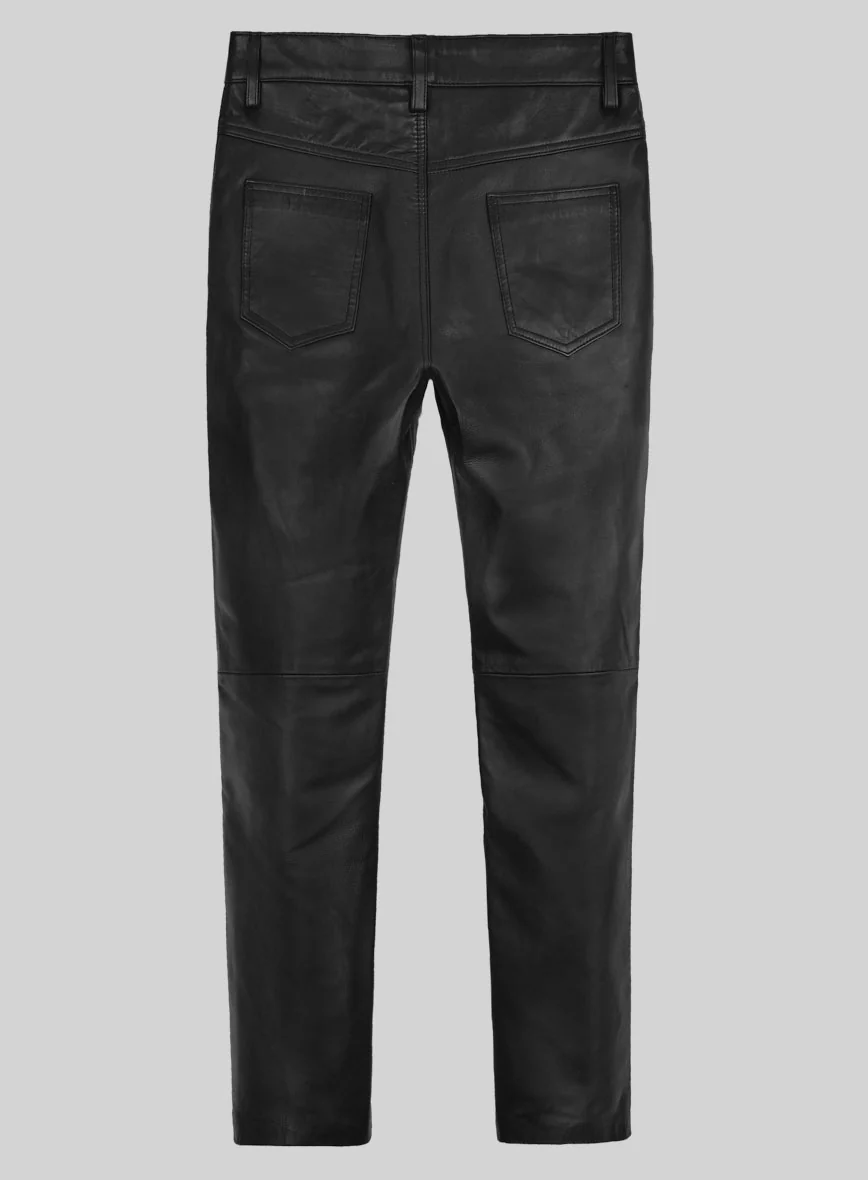 Esoteric Zipper Leather Jeans - Image 3