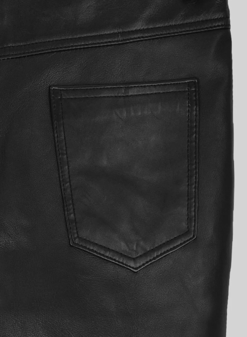Esoteric Zipper Leather Jeans - Image 4