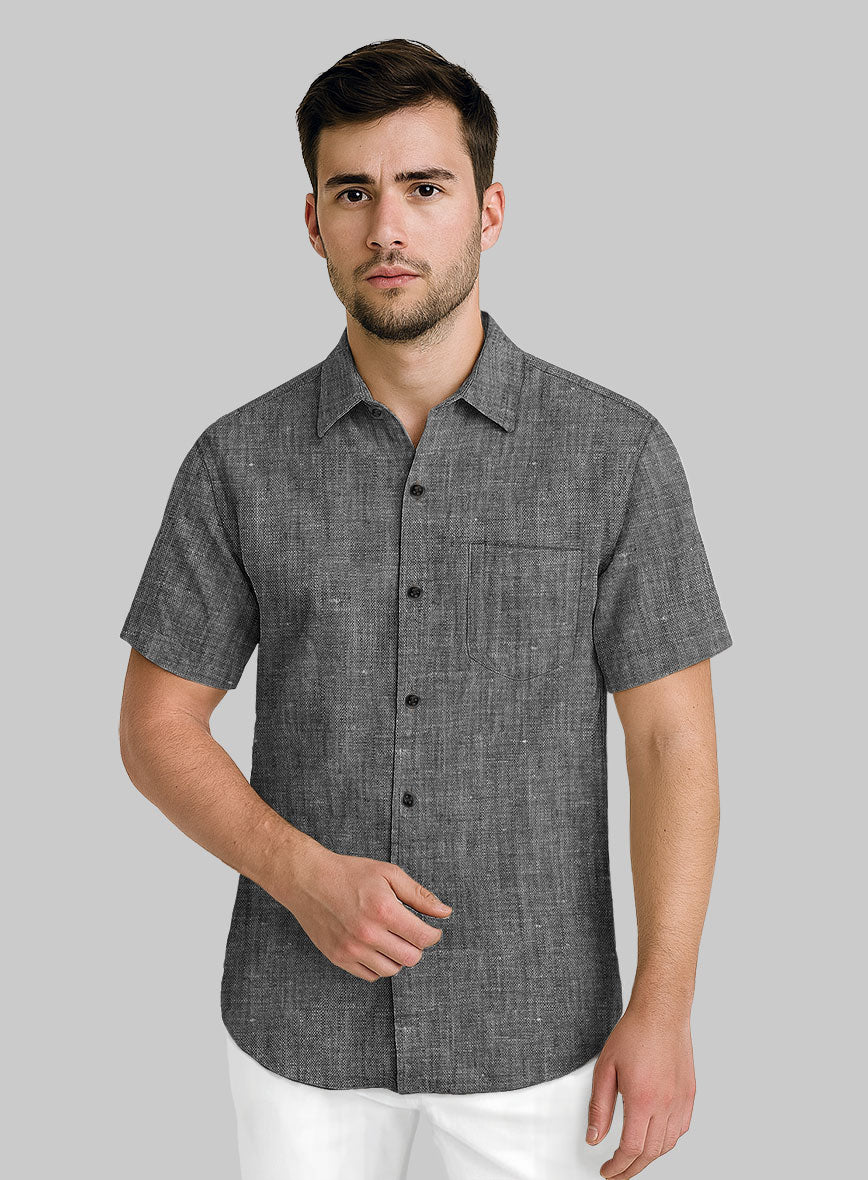European Anchor Gray Linen Shirt - Image 2