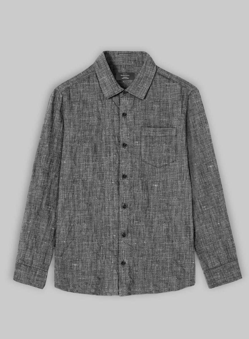 European Anchor Gray Linen Shirt - Image 3