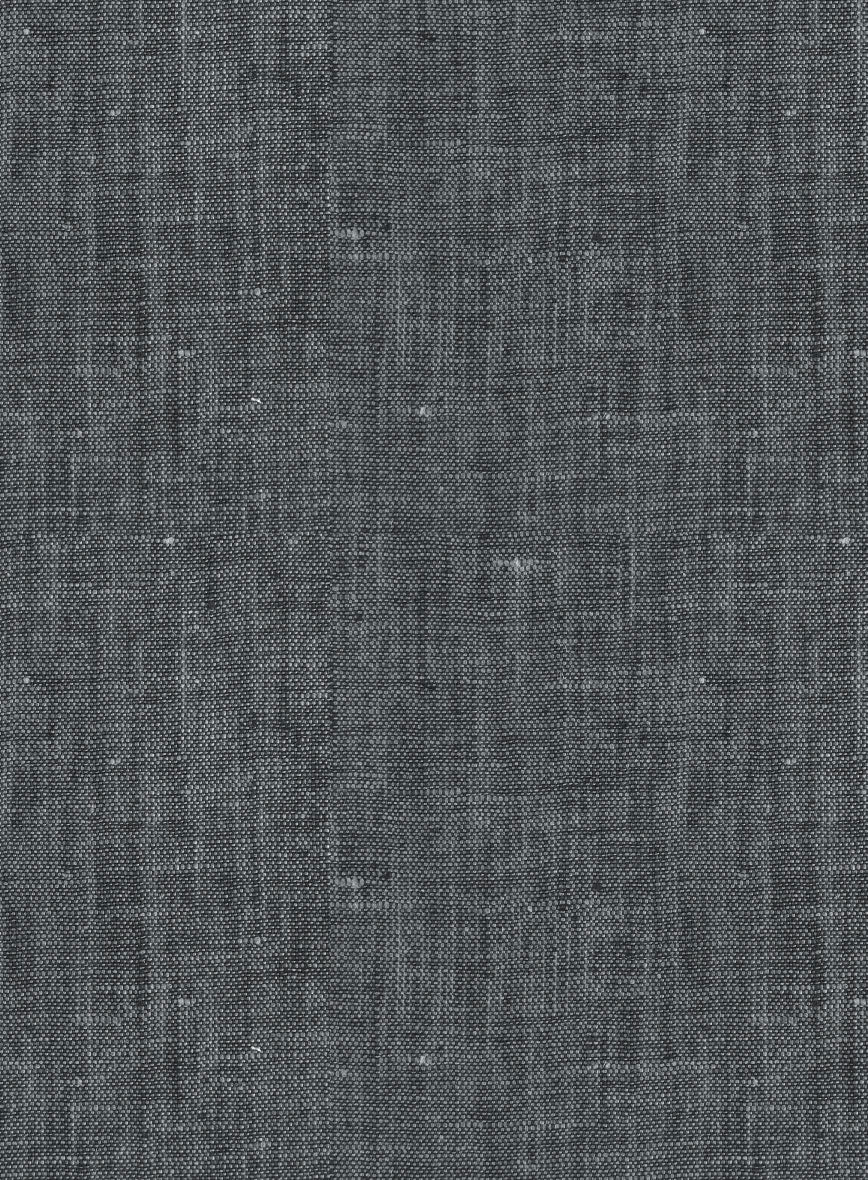 European Ash Gray Linen Western Style Shirt - Image 4