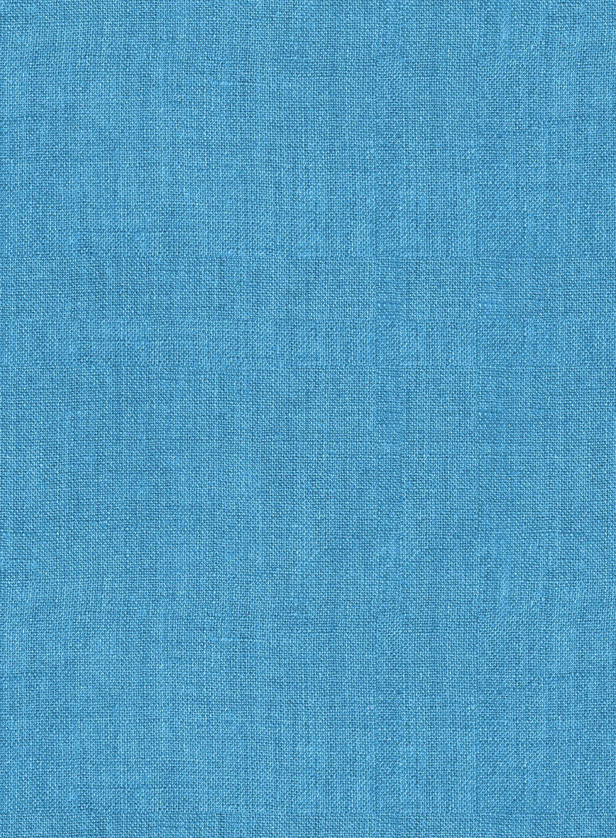 European Blue Linen Western Style Shirt - Image 3