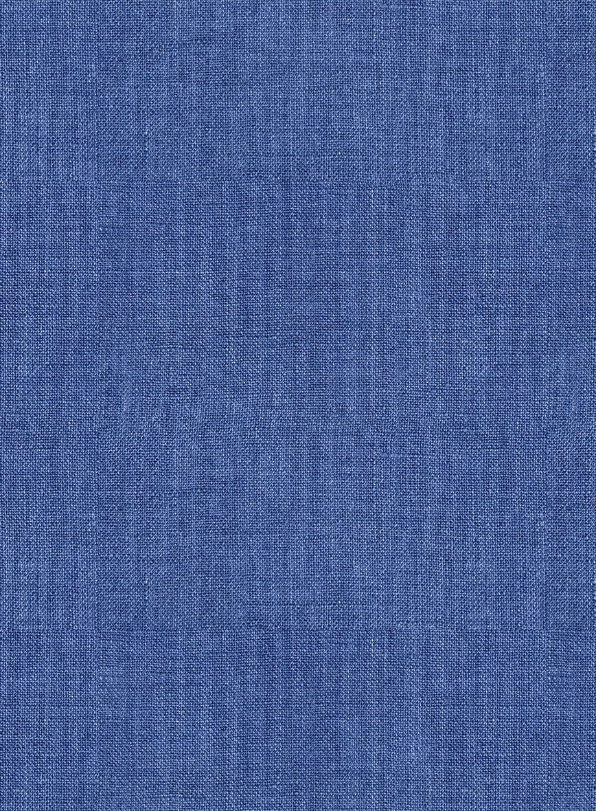 European Cruise Blue Linen Western Style Shirt - Image 3