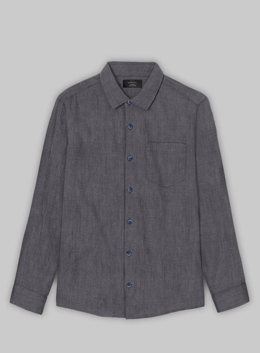 European Haze Purple Linen Shirt - Image 3