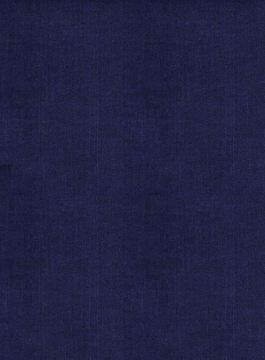 European Indigo Blue Linen Shirt - Image 4