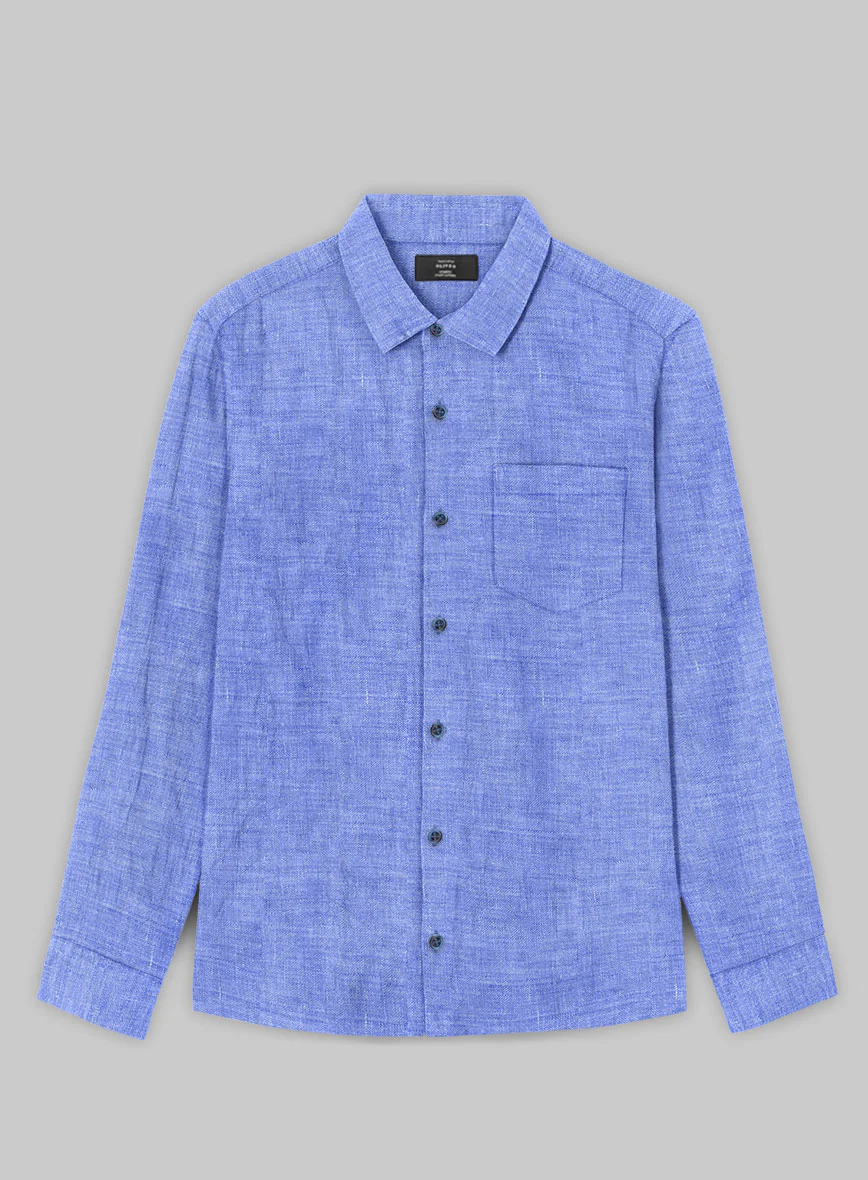 European Jordy Blue Linen Shirt - Image 3