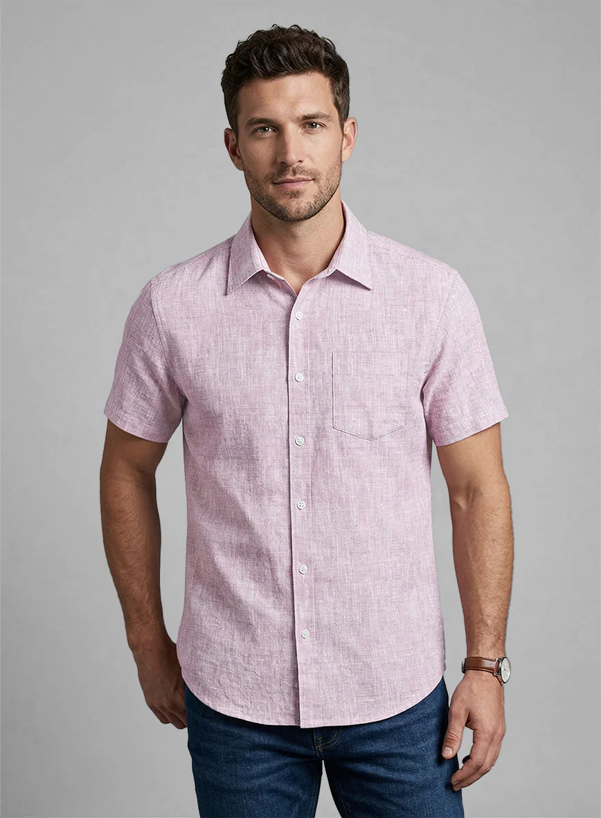 European Light Violet Linen Shirt - Image 3