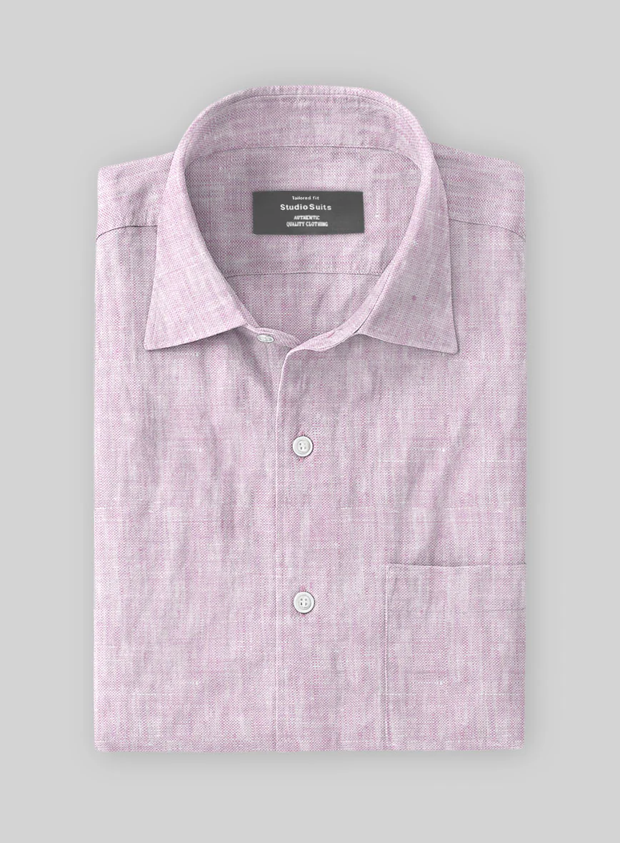 European Light Violet Linen Shirt - Image 2