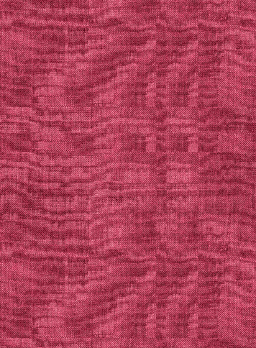 European Melon Red Linen Shirt - Image 4