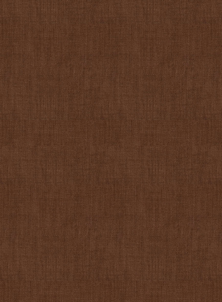 European Oak Brown Linen Shirt - Image 4