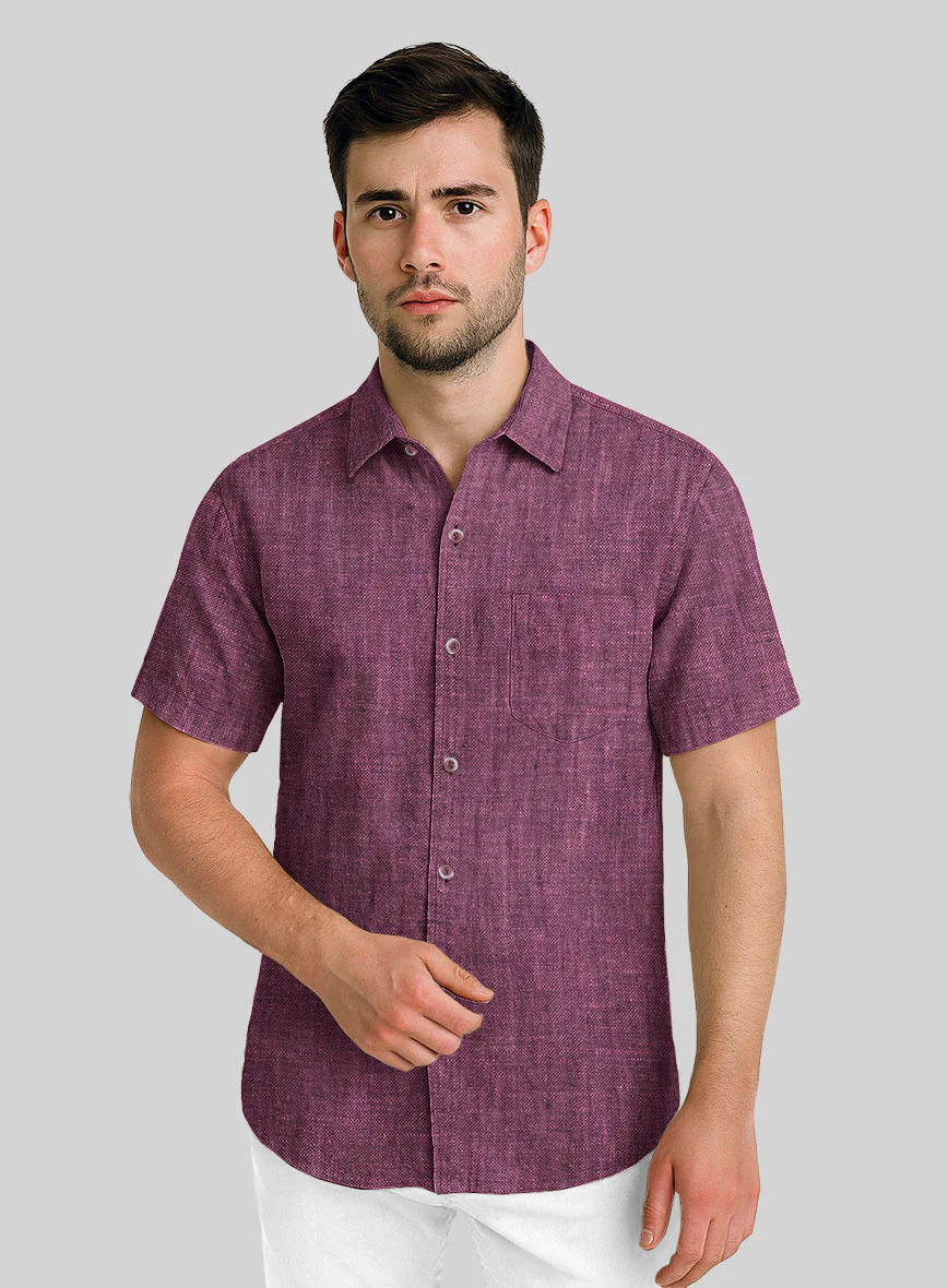 European Orchid Purple Linen Shirt - Image 2