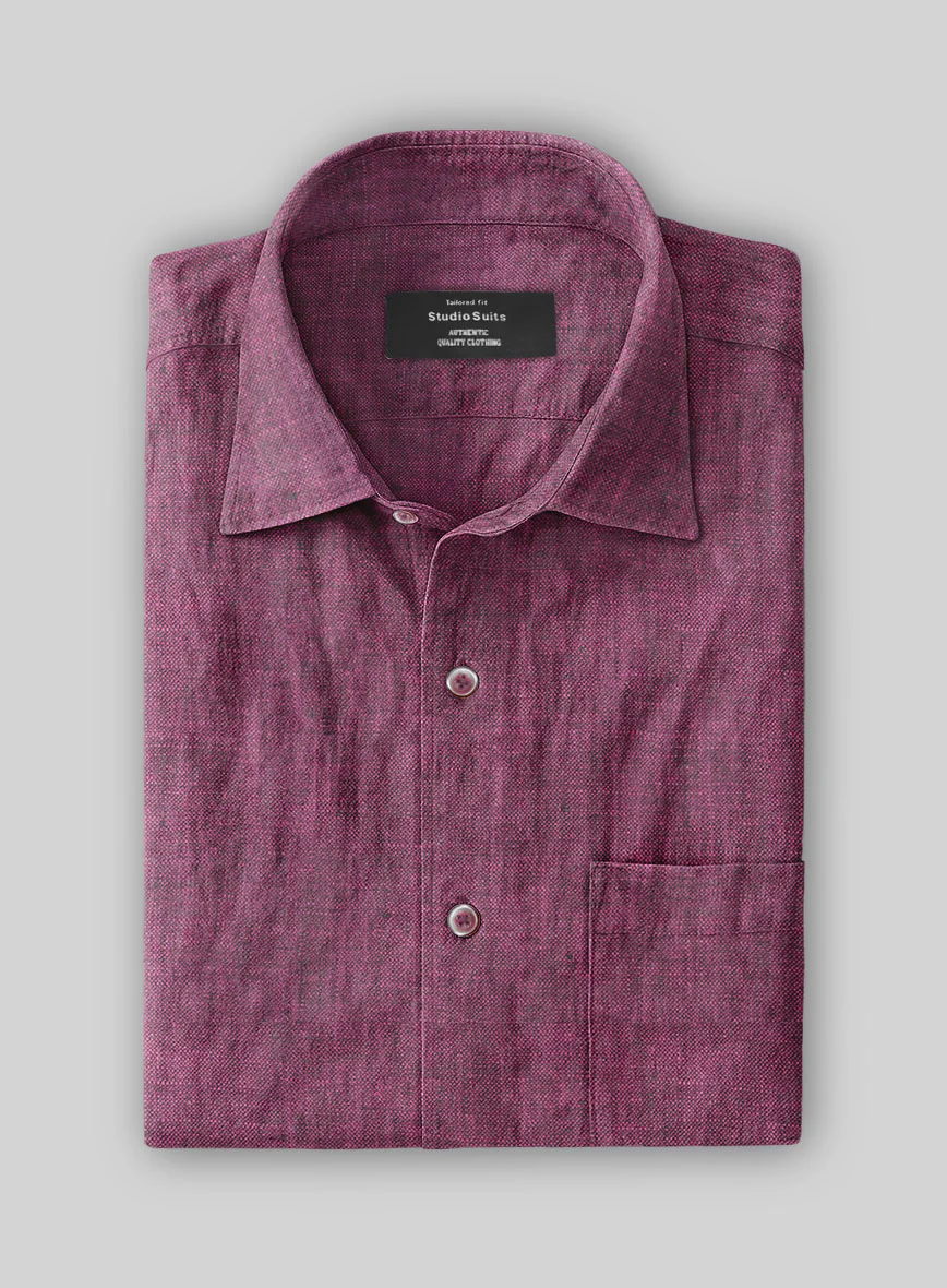 European Orchid Purple Linen Shirt - Image 3