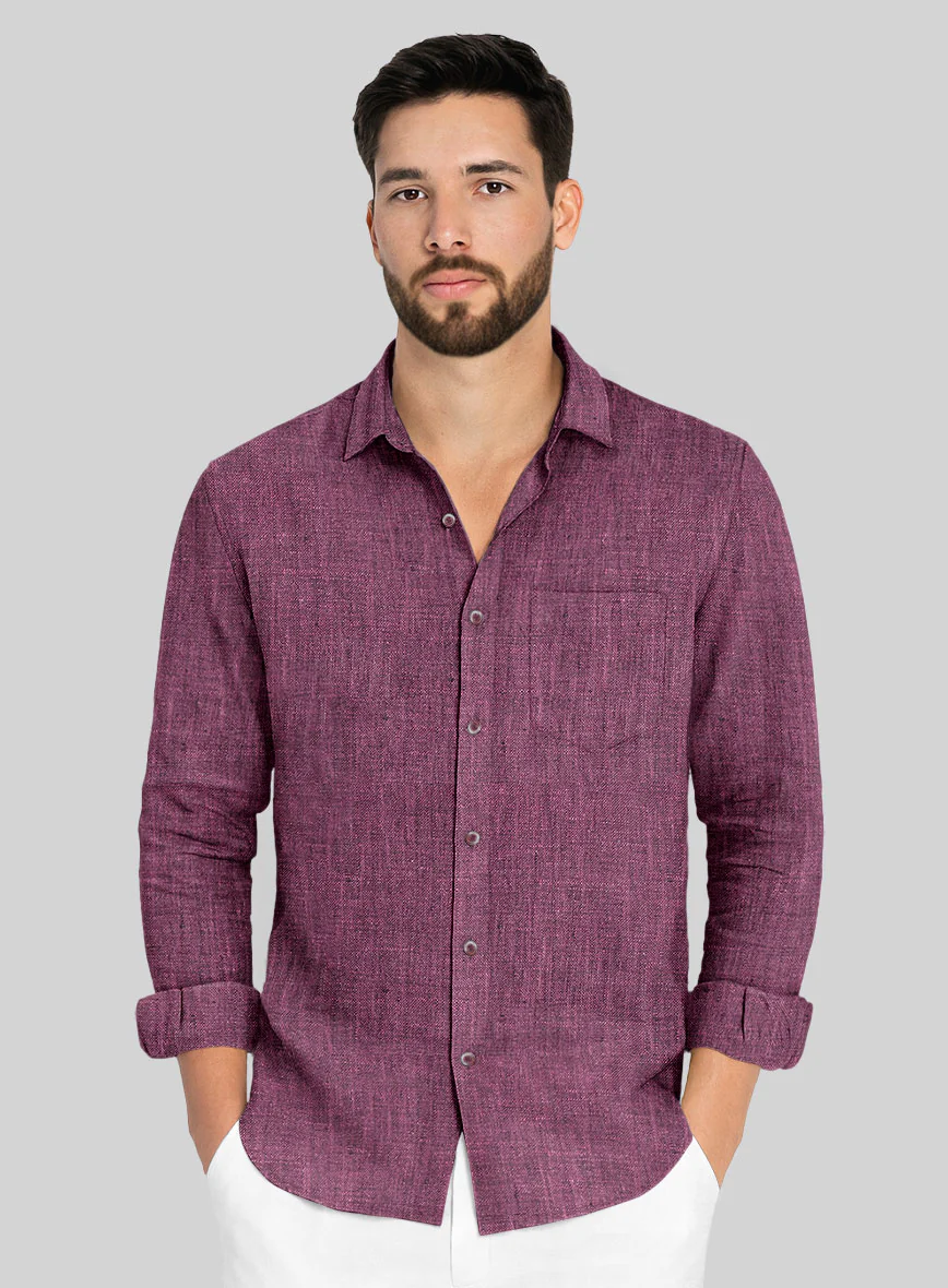 European Orchid Purple Linen Shirt - Image 2
