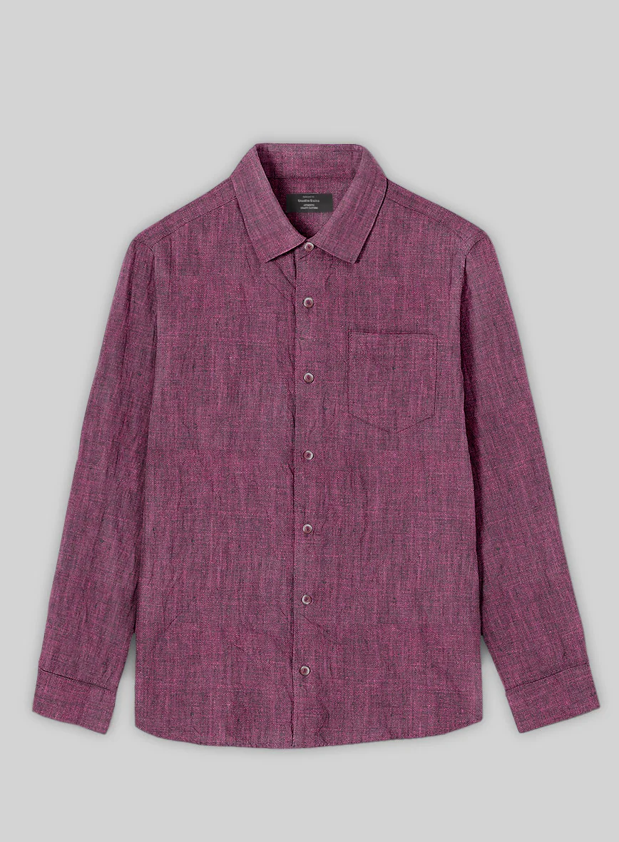 European Orchid Purple Linen Shirt - Image 3