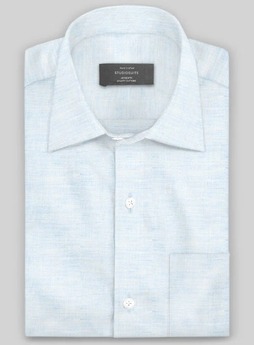 European Pale Blue Linen Shirt - Image 2