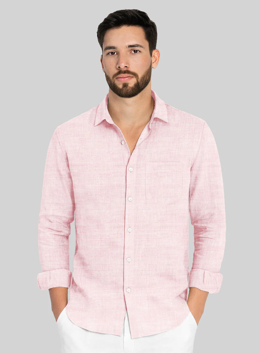 European Pink Linen Shirt - Image 2