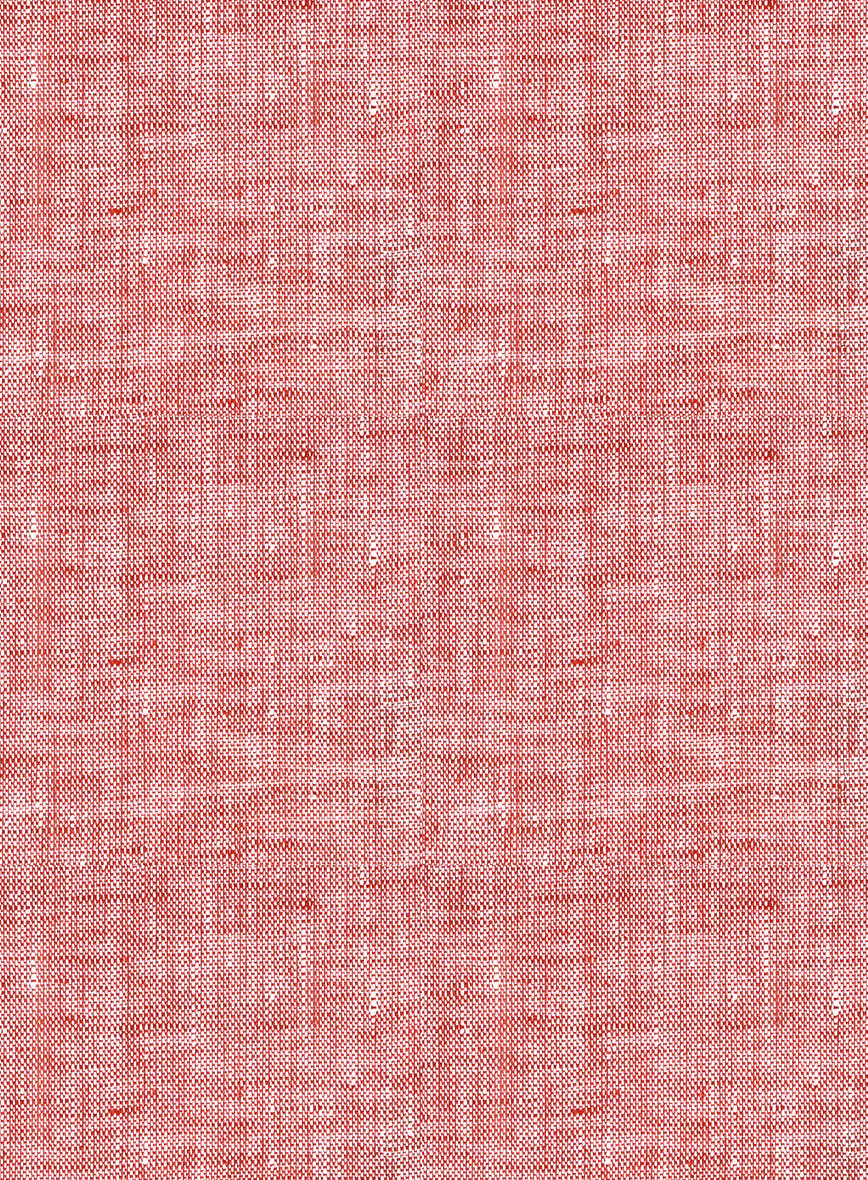 European Red Linen Shirt - Image 4