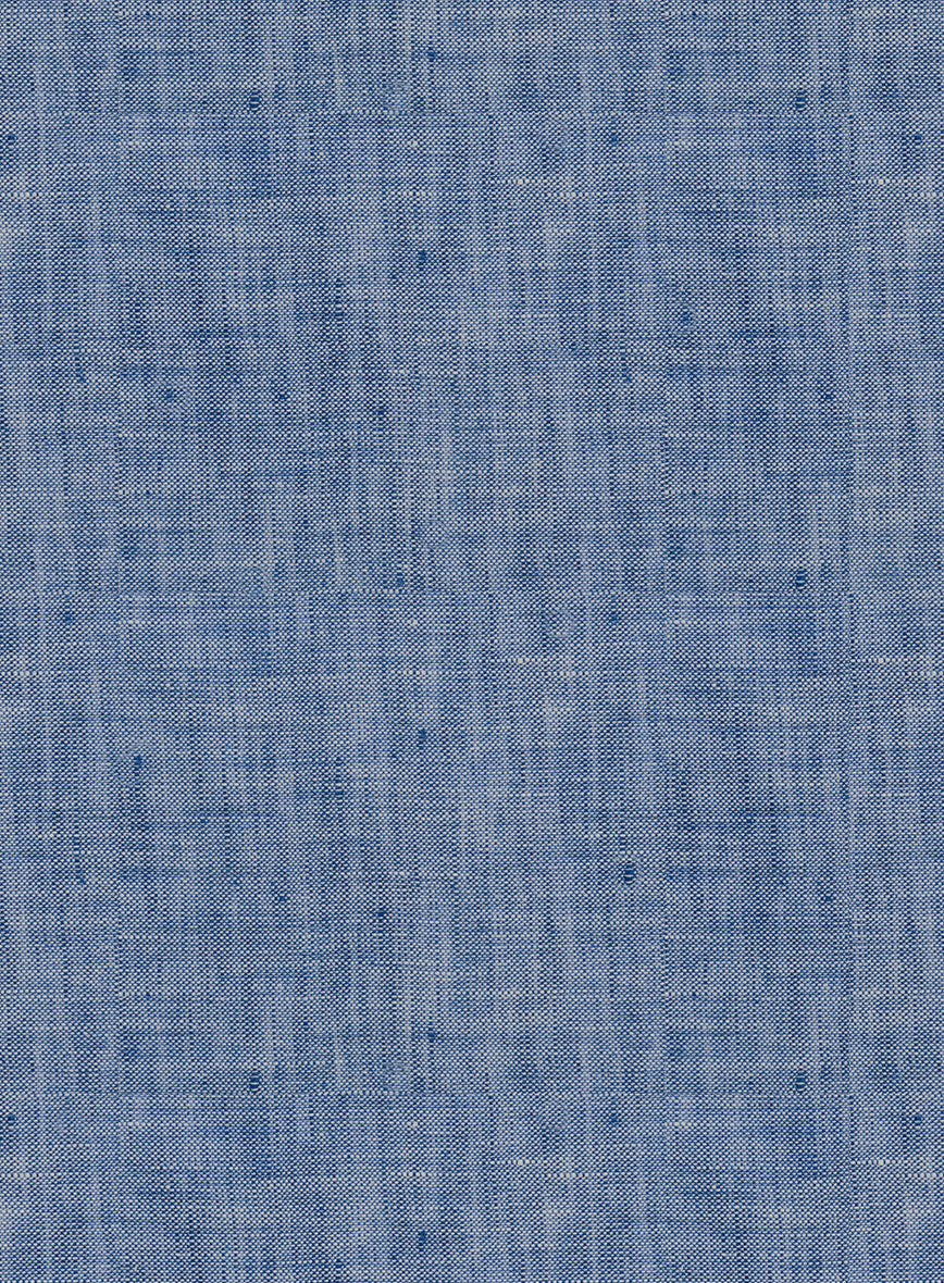 European Smalt Blue Linen Shirt - Image 4