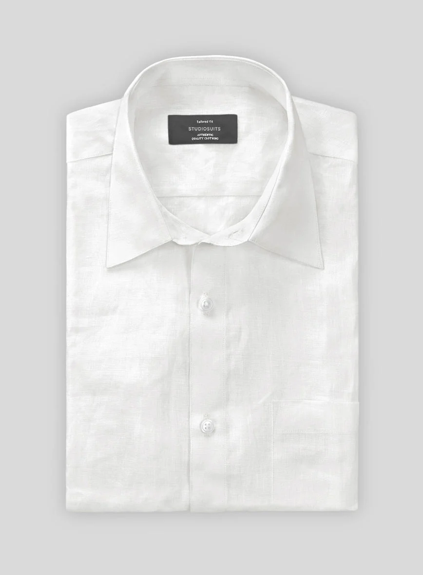 European White Linen Shirt - Image 3