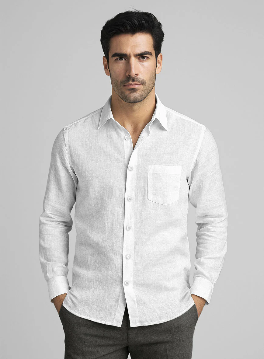 European White Linen Shirt - Image 2