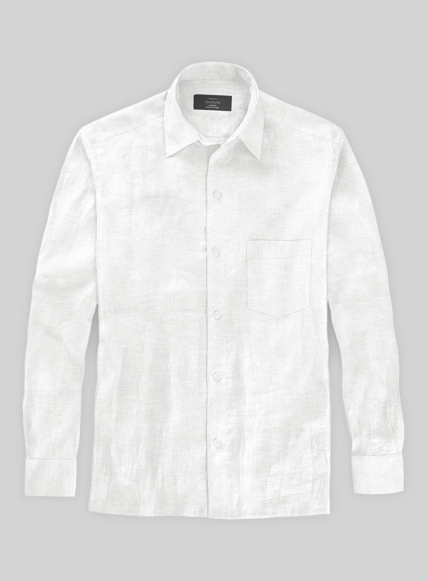 European White Linen Shirt - Image 3
