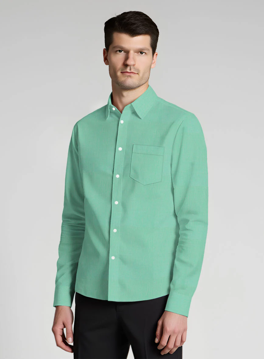 Fern Green Luxury Twill Shirt - Image 2