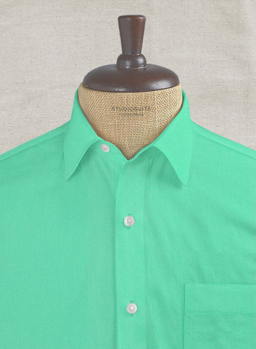 Fern Green Stretch Poplene Shirt - Image 2