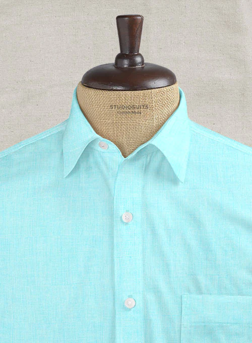 Filafil Poplene Aqua Blue Shirt - Image 2