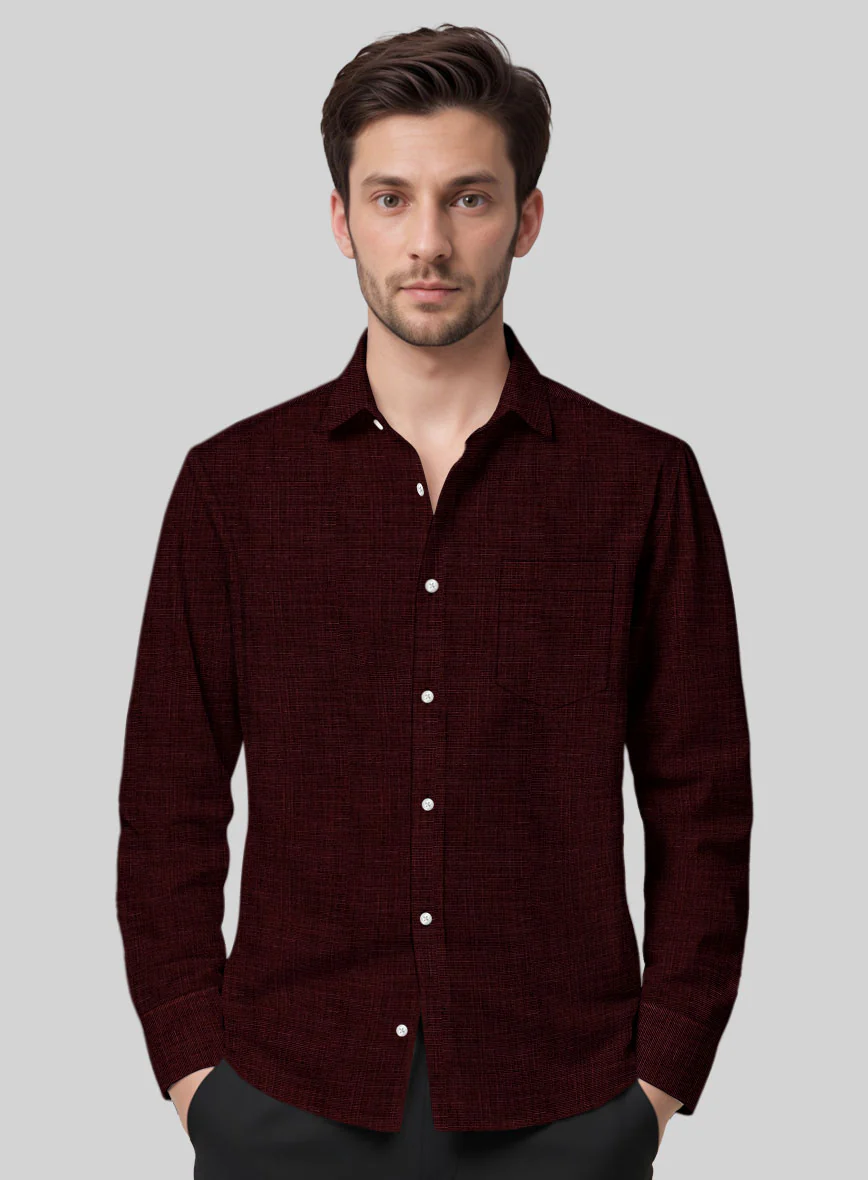 Filafil Poplene Burgundy Shirt - Image 2