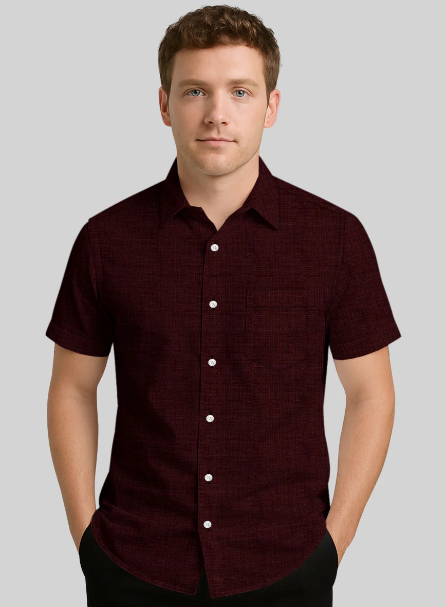 Filafil Poplene Burgundy Shirt - Image 2