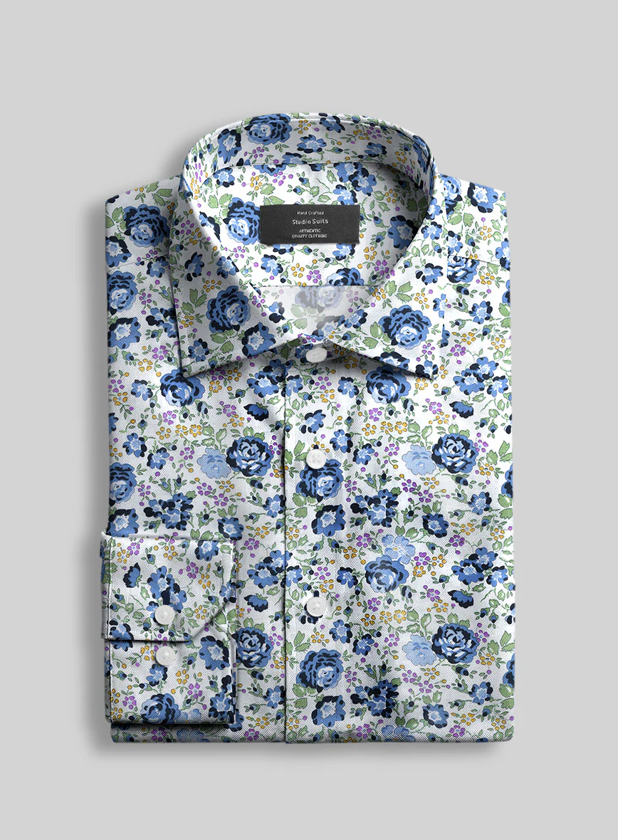 Floral Symphony Feather Cotton Shirt - Image 2