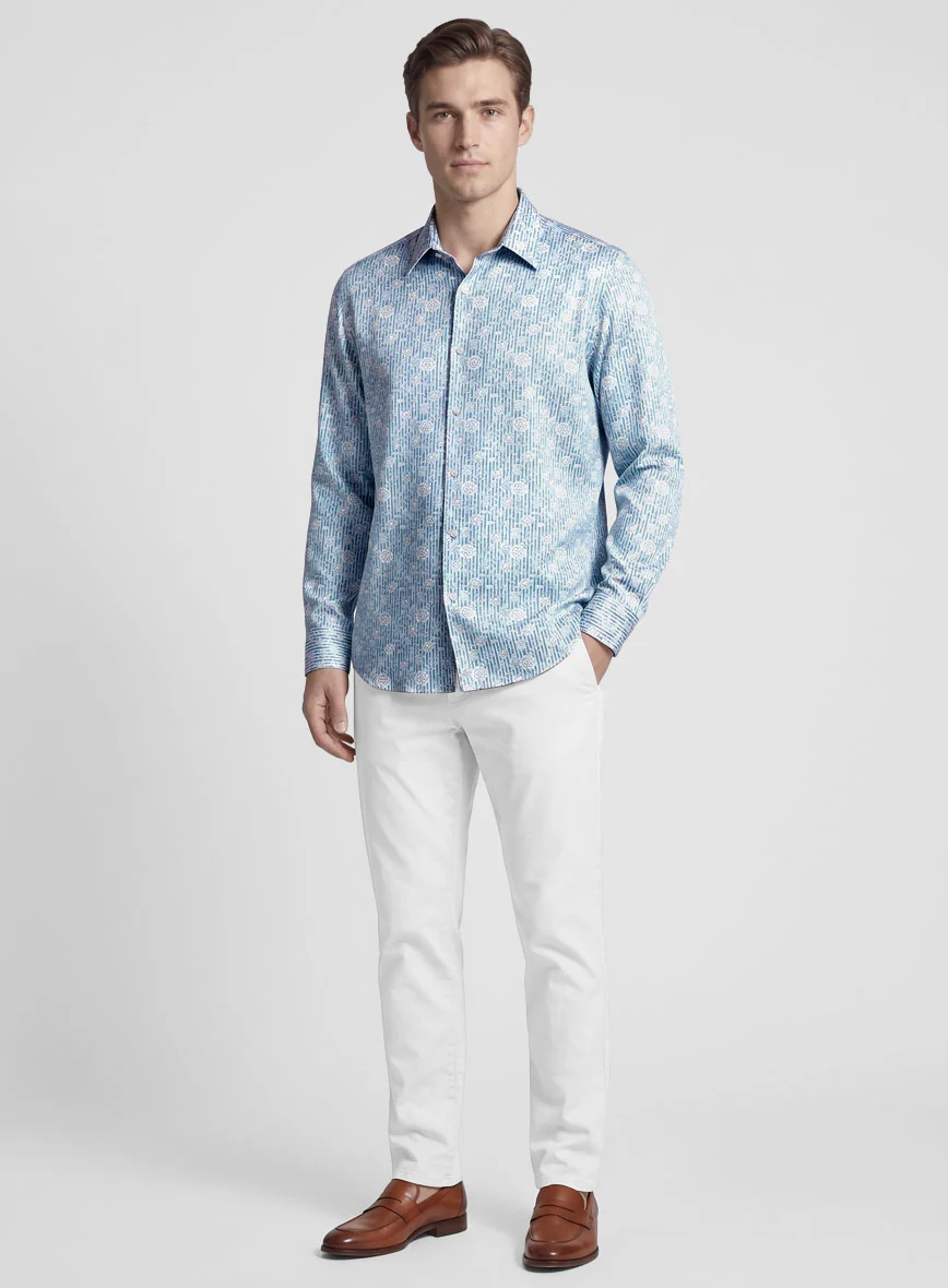 Florentis Stripe Silk Cotton Shirt - Image 4