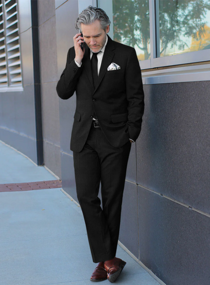 Fresco Black Wool Suit - Image 2