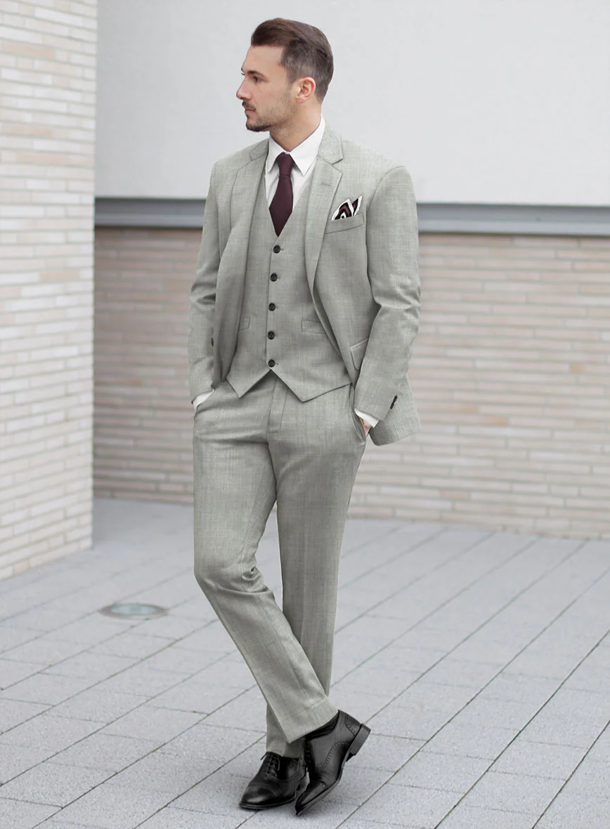 Fresco Light Gray Wool Suit - Image 2