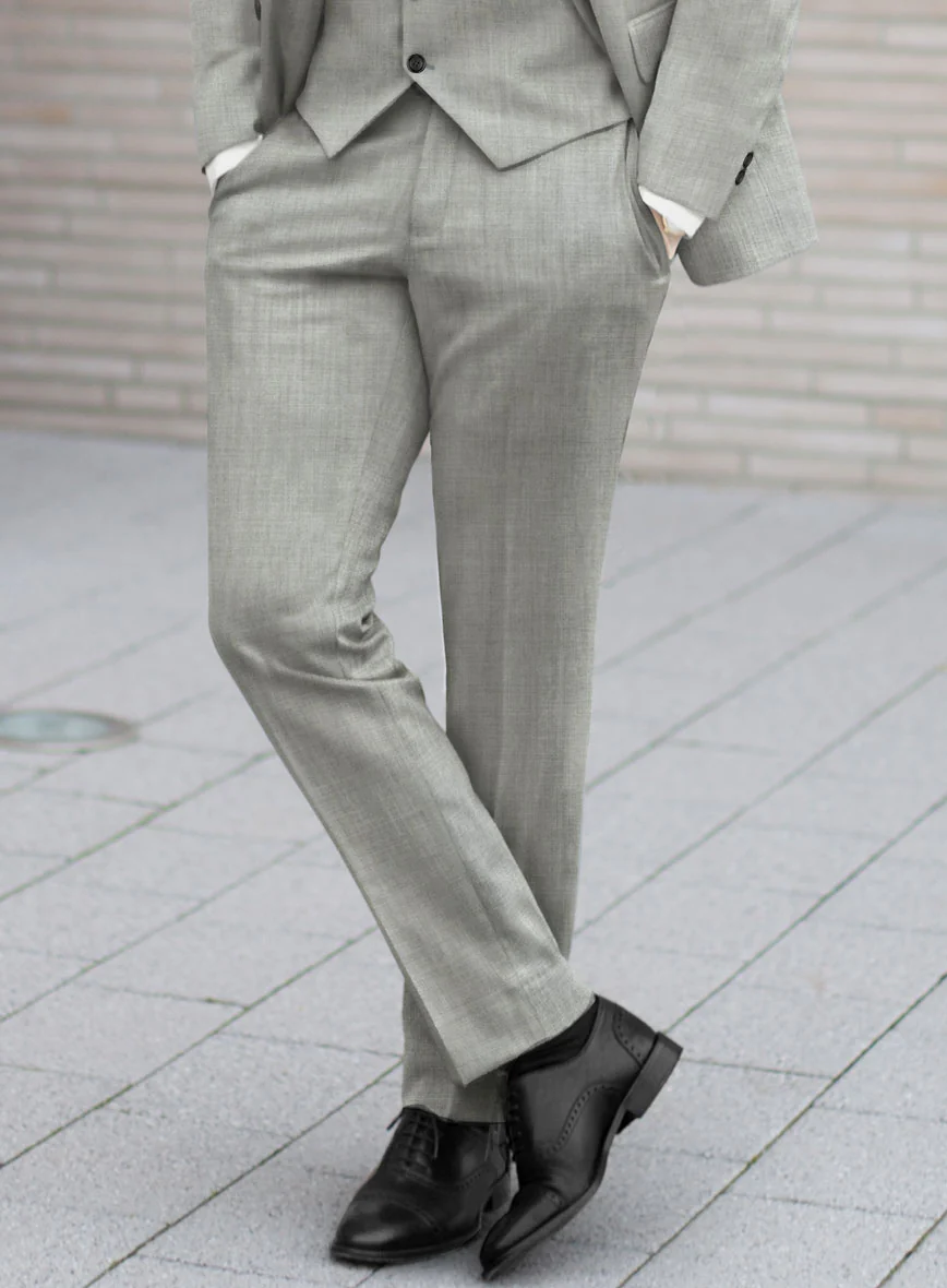 Fresco Light Gray Wool Suit - Image 5