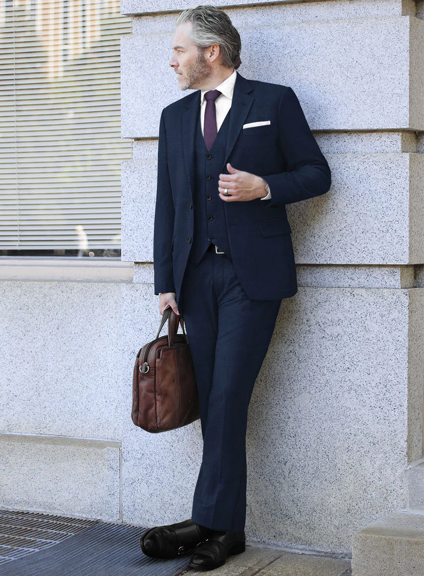 Fresco Mine Blue Wool Suit - Image 2